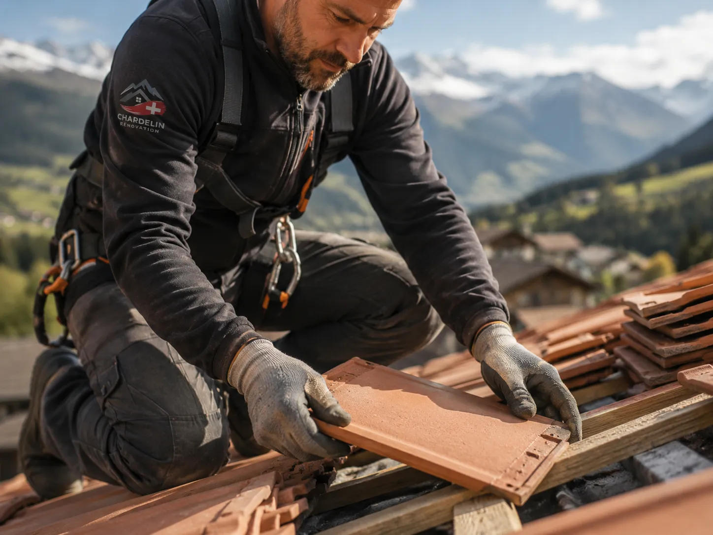 Travaux de couverture sur toiture en Haute-Savoie